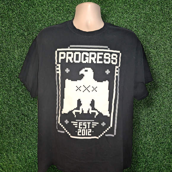PROGRESS Wrestling Pixel Logo T-Shirt - Pro Wrestling - XL - Picture 1 of 3